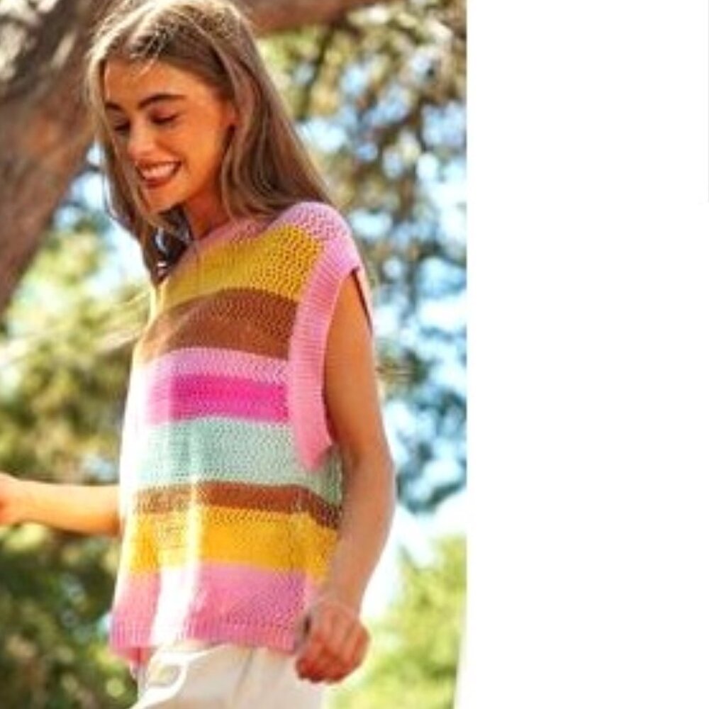 Davi & Dani🆕Stripe Pullover NWT - image 3